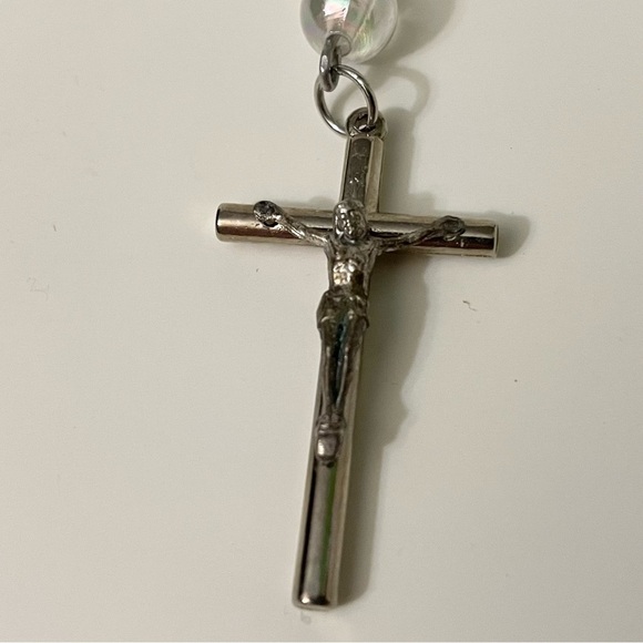 Vintage Crucifix Catholic Jesus Christian Cross Pendant Rosary Necklace - Picture 3 of 16